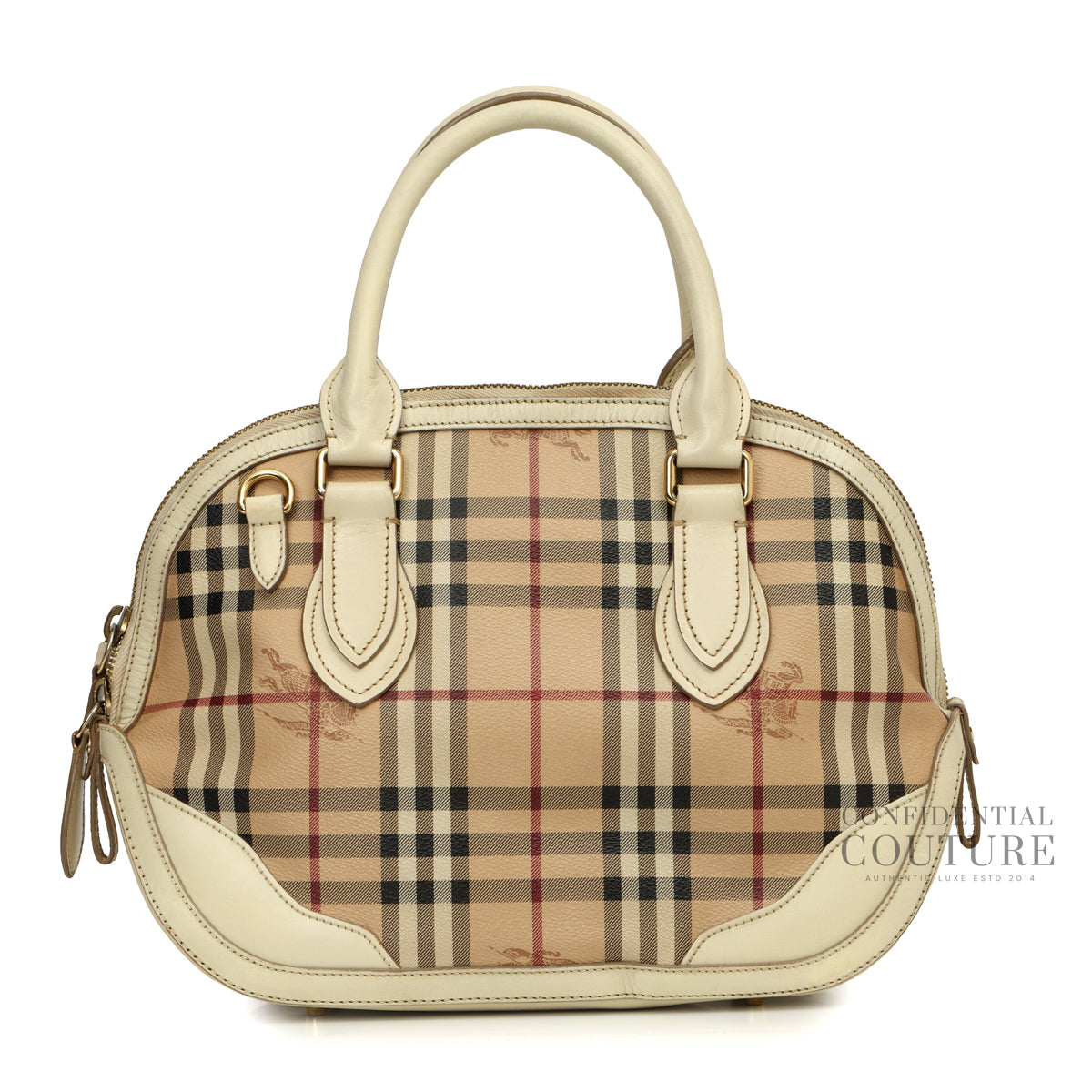 Haymarket Canvas/Ivory Leather Small Orchard Bowling Bag