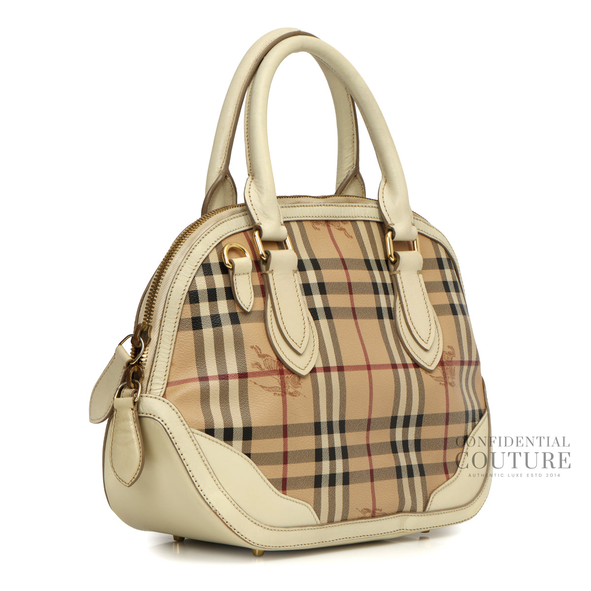 Haymarket Canvas/Ivory Leather Small Orchard Bowling Bag