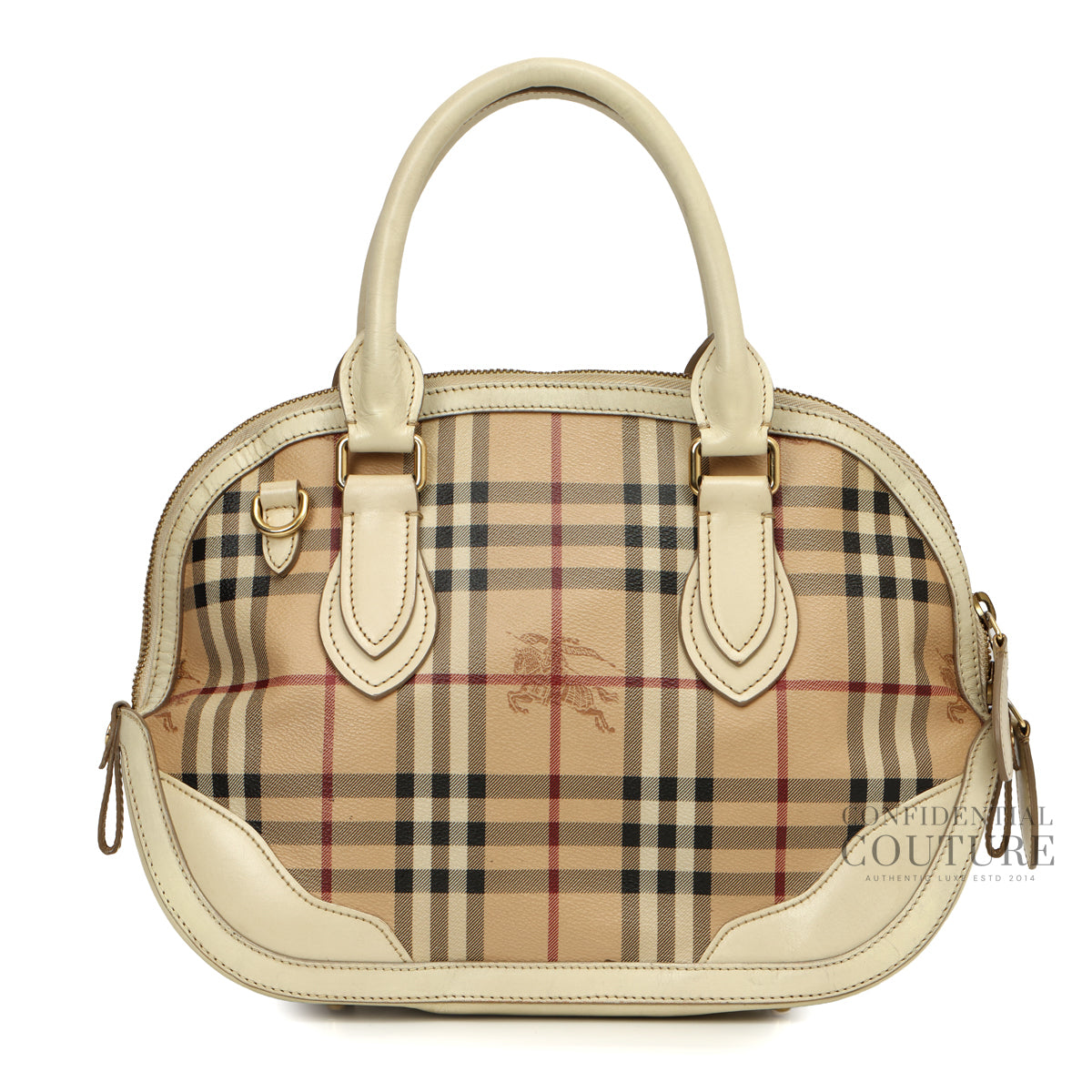 Haymarket Canvas/Ivory Leather Small Orchard Bowling Bag