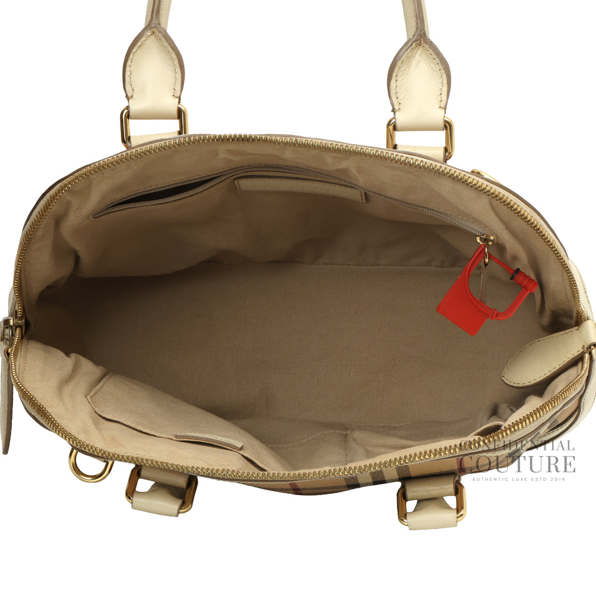 Haymarket Canvas/Ivory Leather Small Orchard Bowling Bag