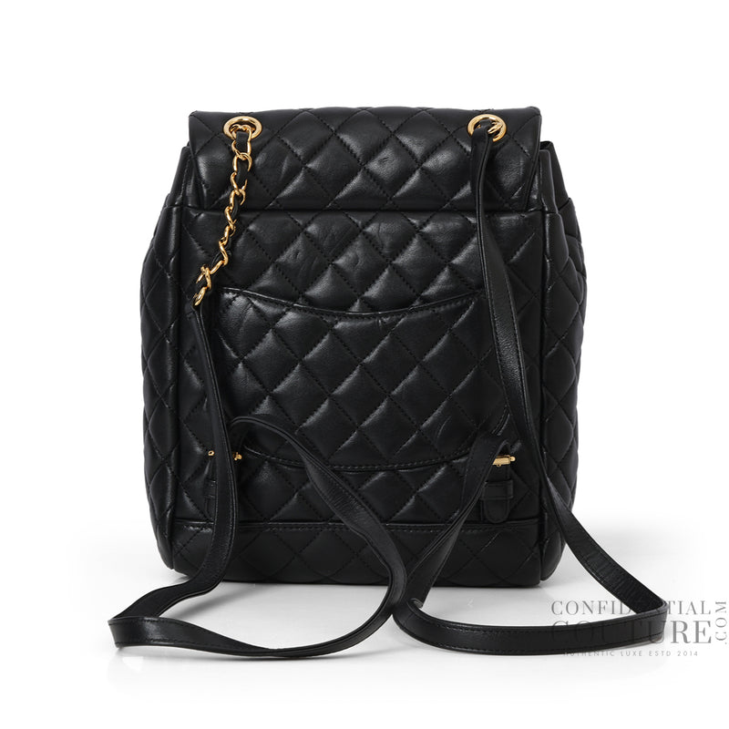 Black Small Quilted Urban Spirit Backpack in Lambskin
