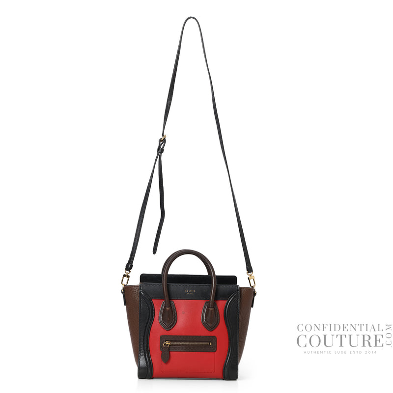 Second Hand Celine Tri-Colour Nano Leather Luggage Tote