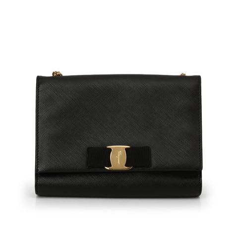 Black Miss Vara Bow Crossbody Bag