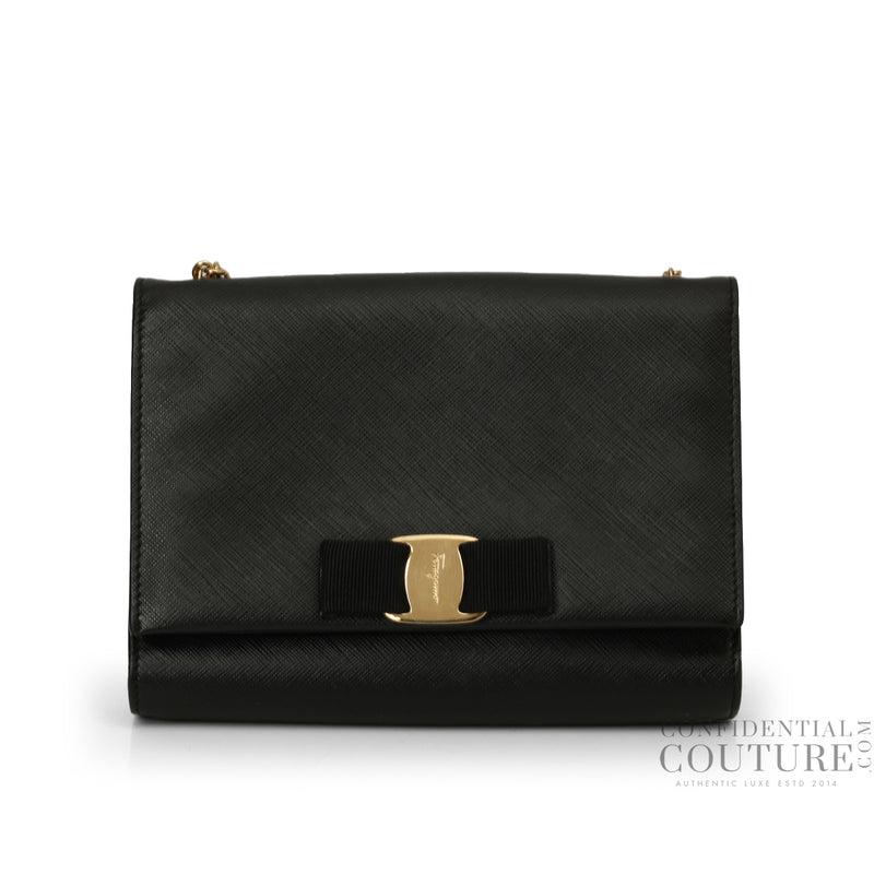 Black Miss Vara Bow Crossbody Bag