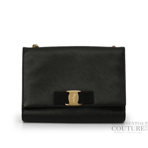 Black Miss Vara Bow Crossbody Bag