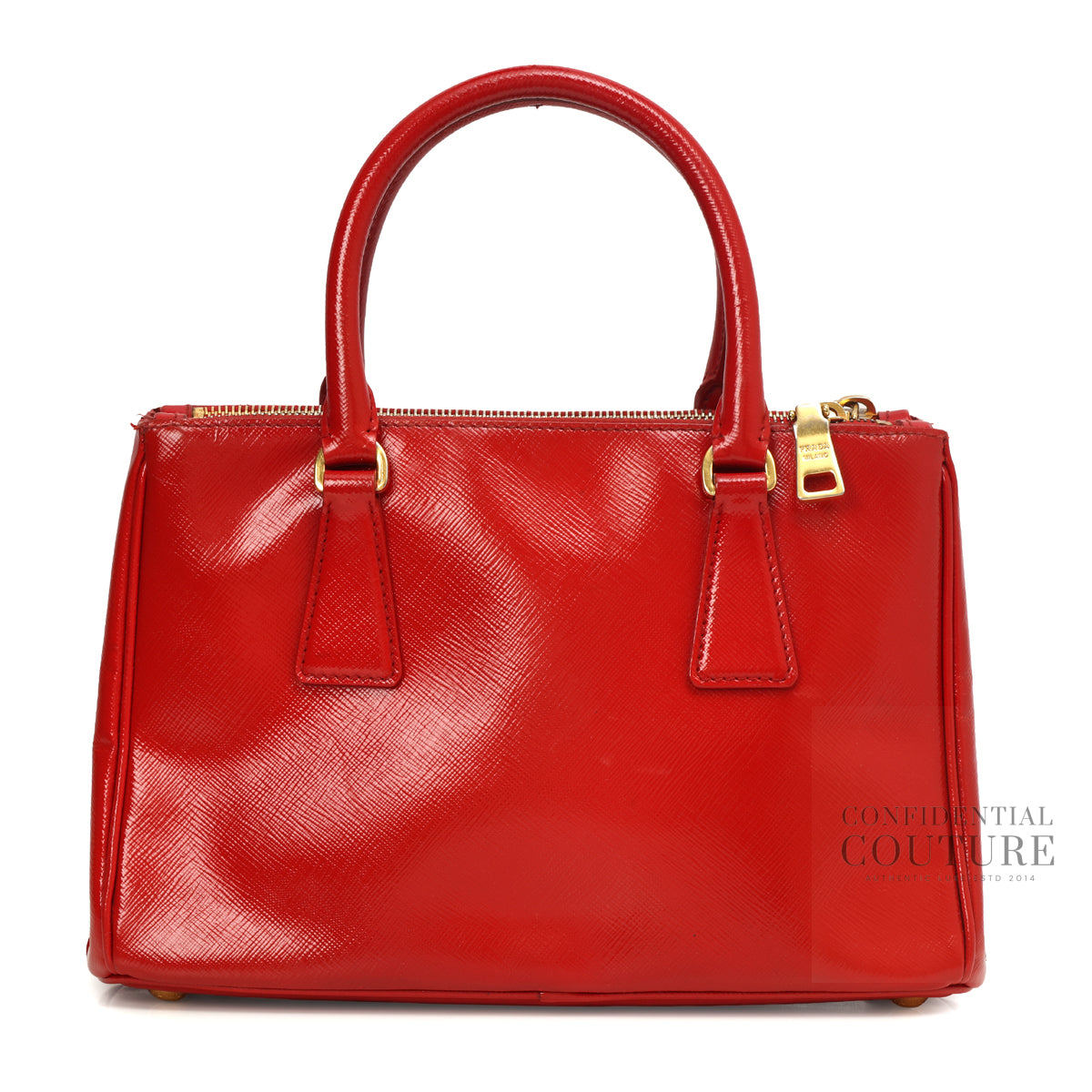 Galleria Small Red Patent Saffiano Leather Bag