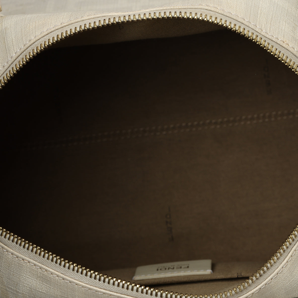 White Noccino Zucchino Spalmati Coated Canvas Forever Bauletto Boston Bag