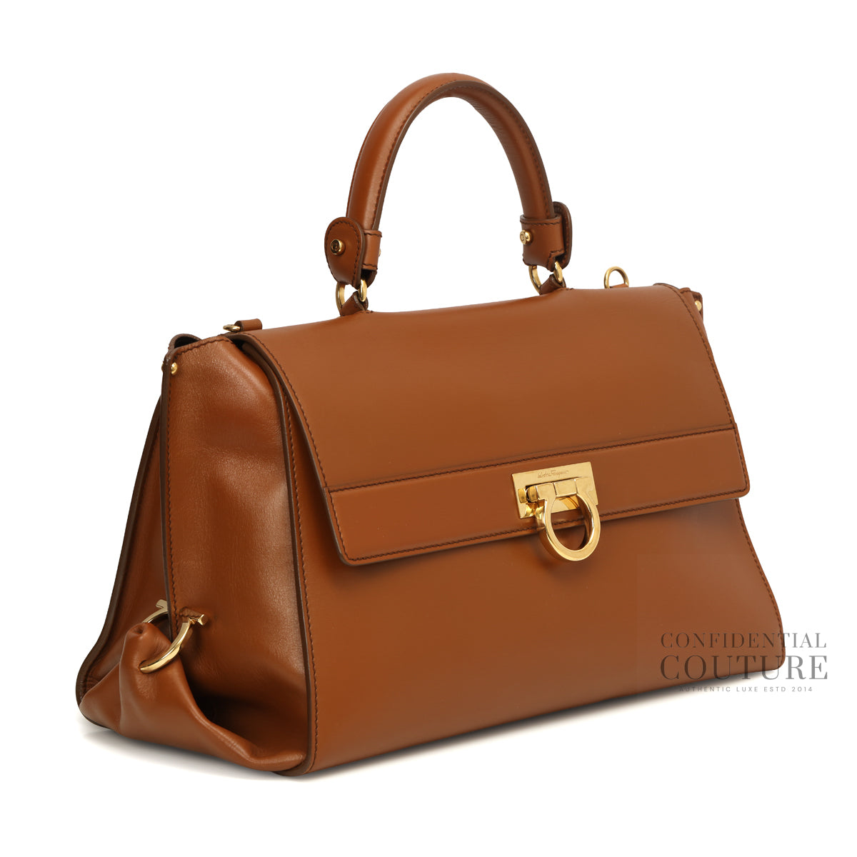 Tan Leather Medium Sofia Top Handle Bag