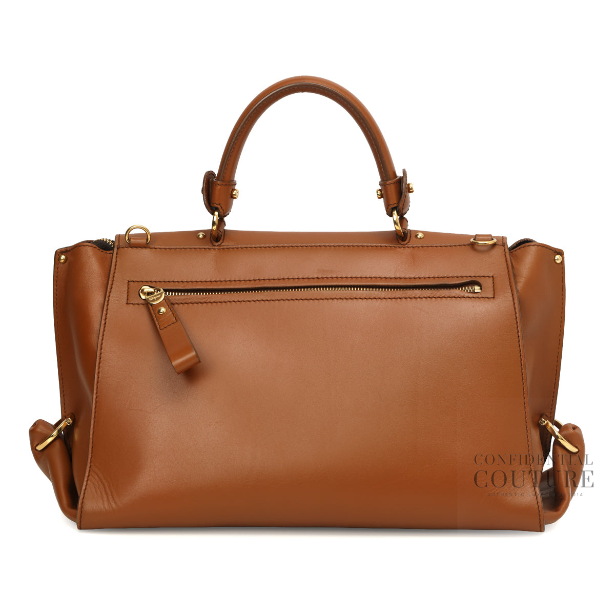 Tan Leather Medium Sofia Top Handle Bag