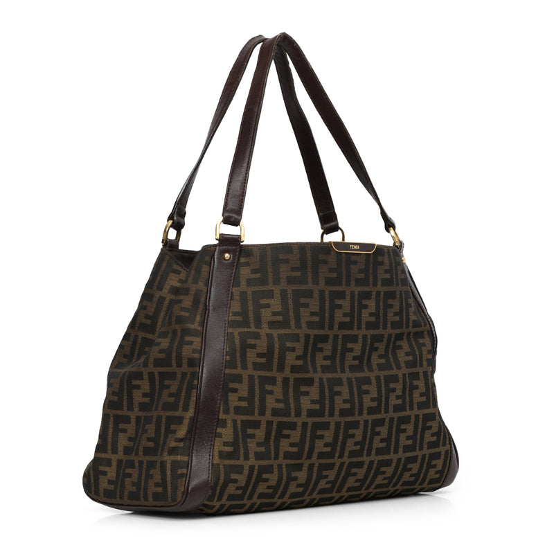 Pre-loved Fendi Tobacco Zucca Brown Canvas Chef Shoppers Tote Bag