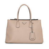 Nude Saffiano Leather Cuir Large Twin Tote