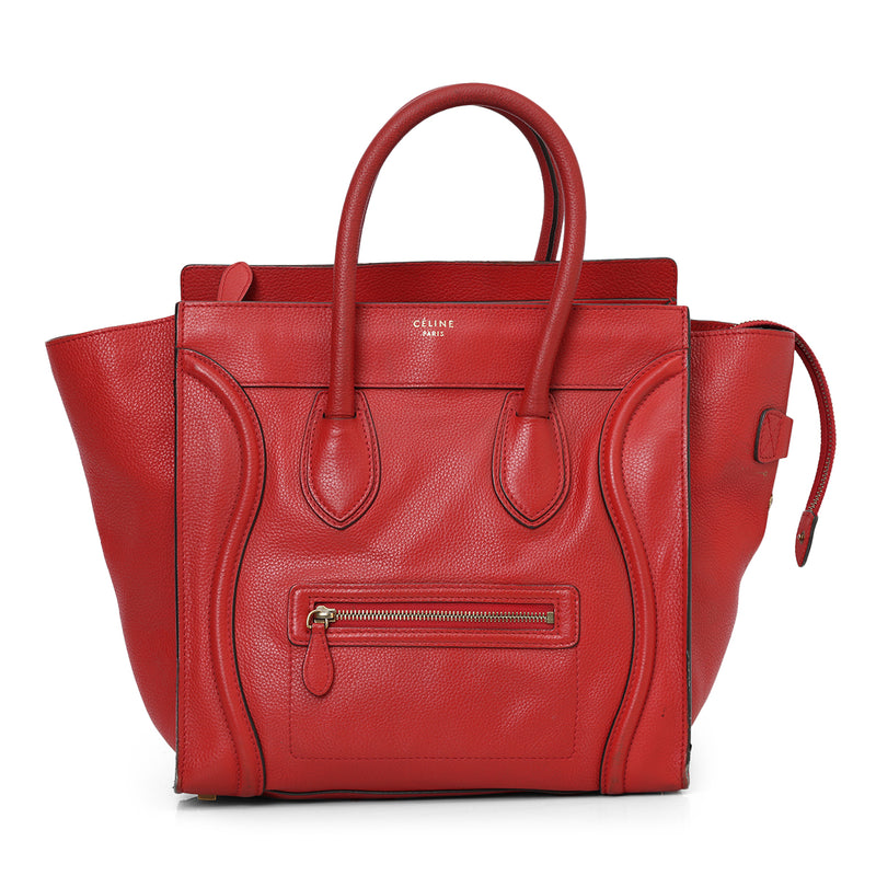 Women celine red mini luggage tote price