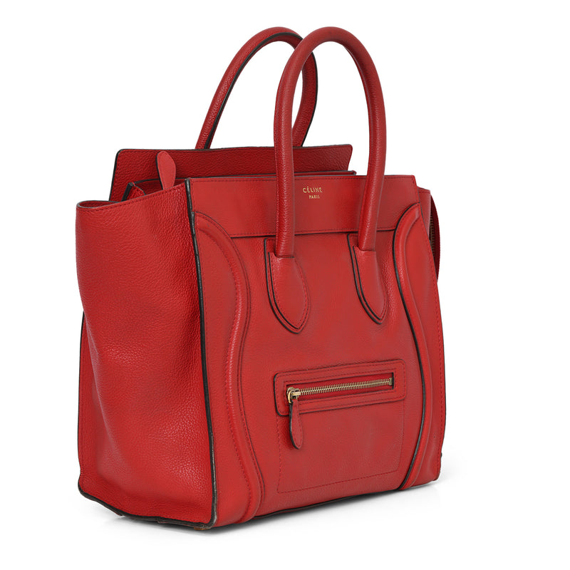 Pre-loved Celine Red Mini Luggage Tote