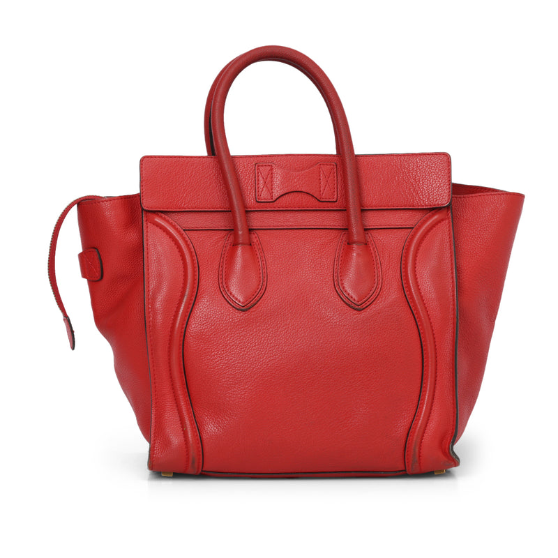 Pre loved celine red mini luggage tote sale