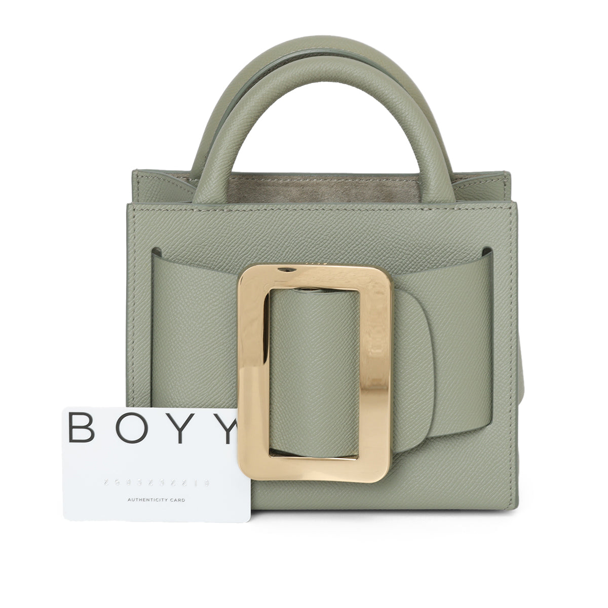 18 Buckle Seafoam Epsom Leather Handbag