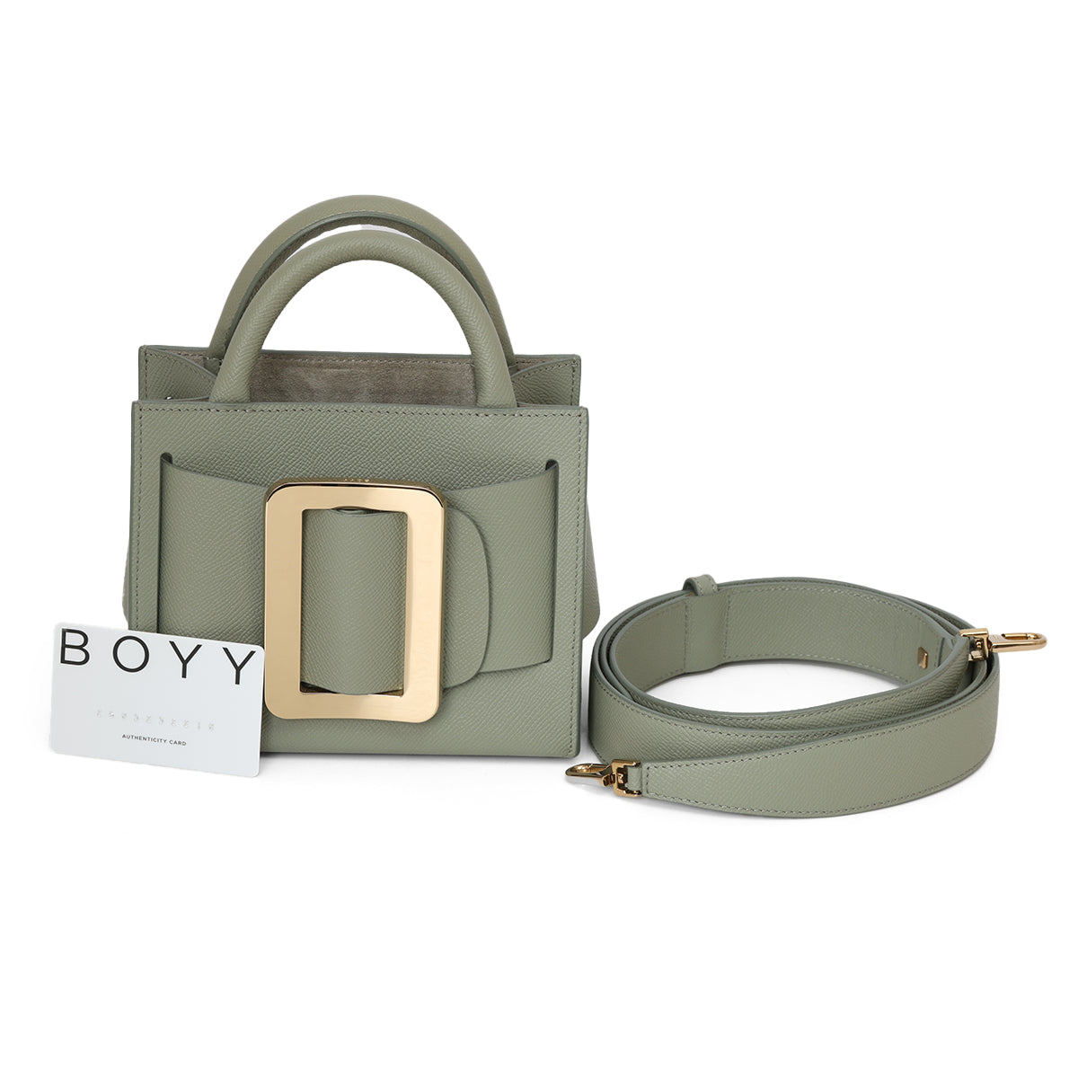 18 Buckle Seafoam Epsom Leather Handbag