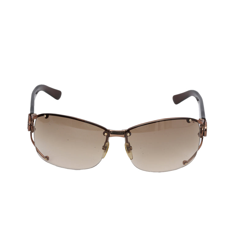 Gucci Bronze Metal Frame Gradient Tint Crystal GG Sunglasses-2820
