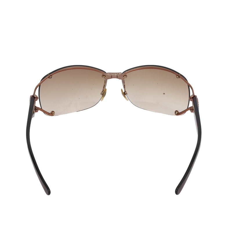 WomenGucci Bronze Metal Frame Gradient Tint Crystal GG Sunglasses-2820