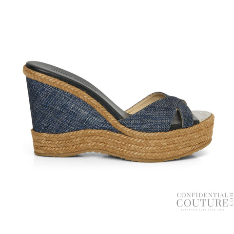 Almer Blue Wedge Sandals EU 35 | UK 2 | US 5