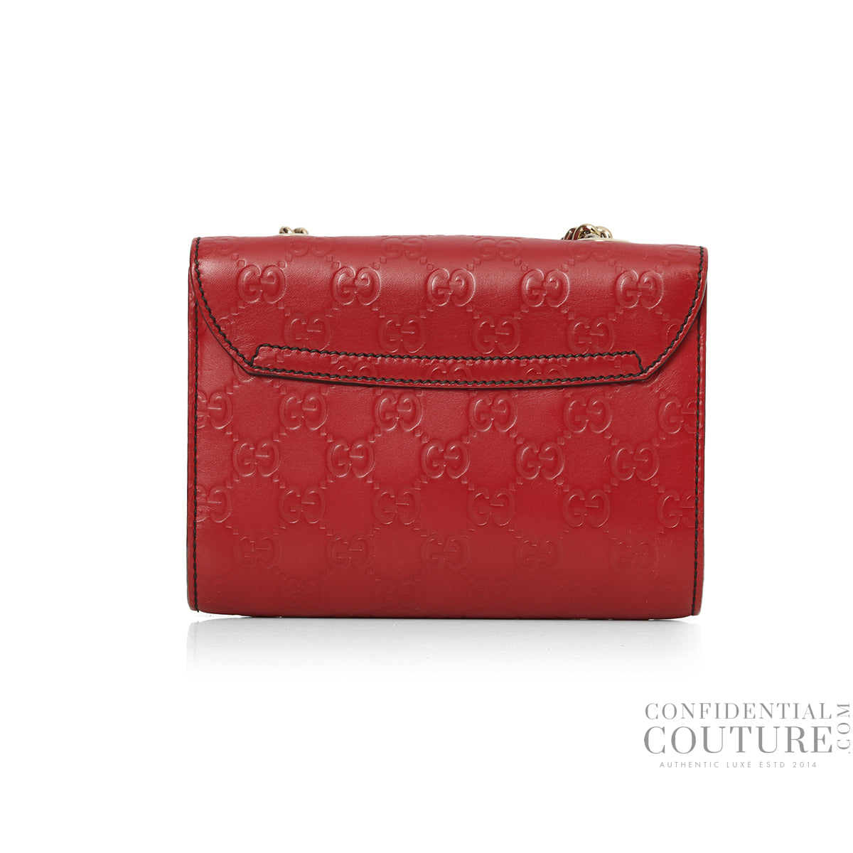 Guccissima Mini Emily Red Monogram Embossed Crossbody