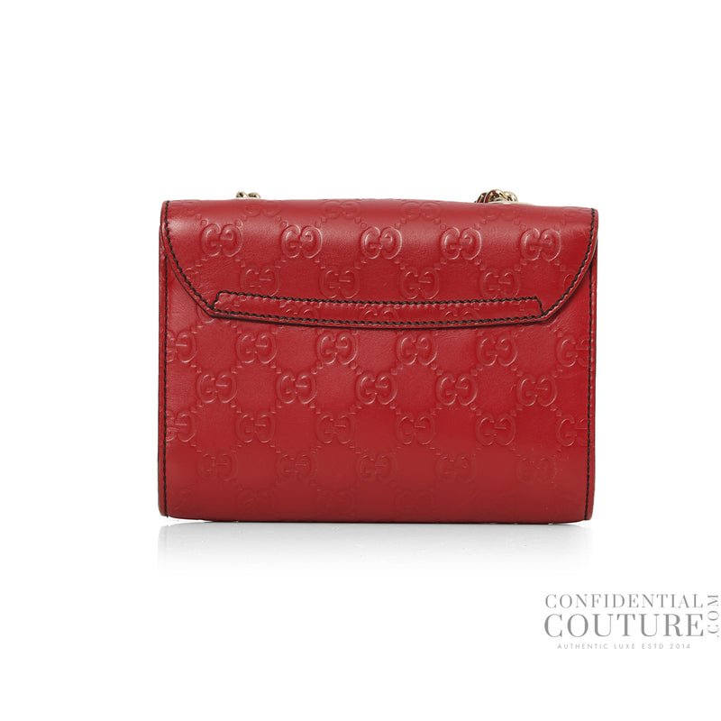 Guccissima Mini Emily Red Monogram Embossed Crossbody