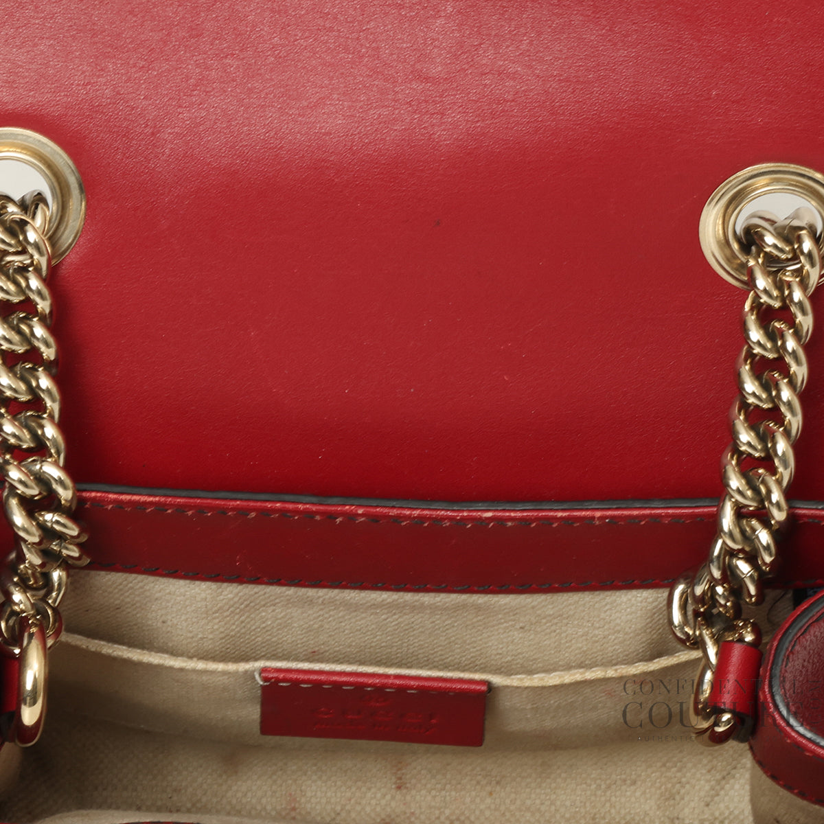 Guccissima Mini Emily Red Monogram Embossed Crossbody