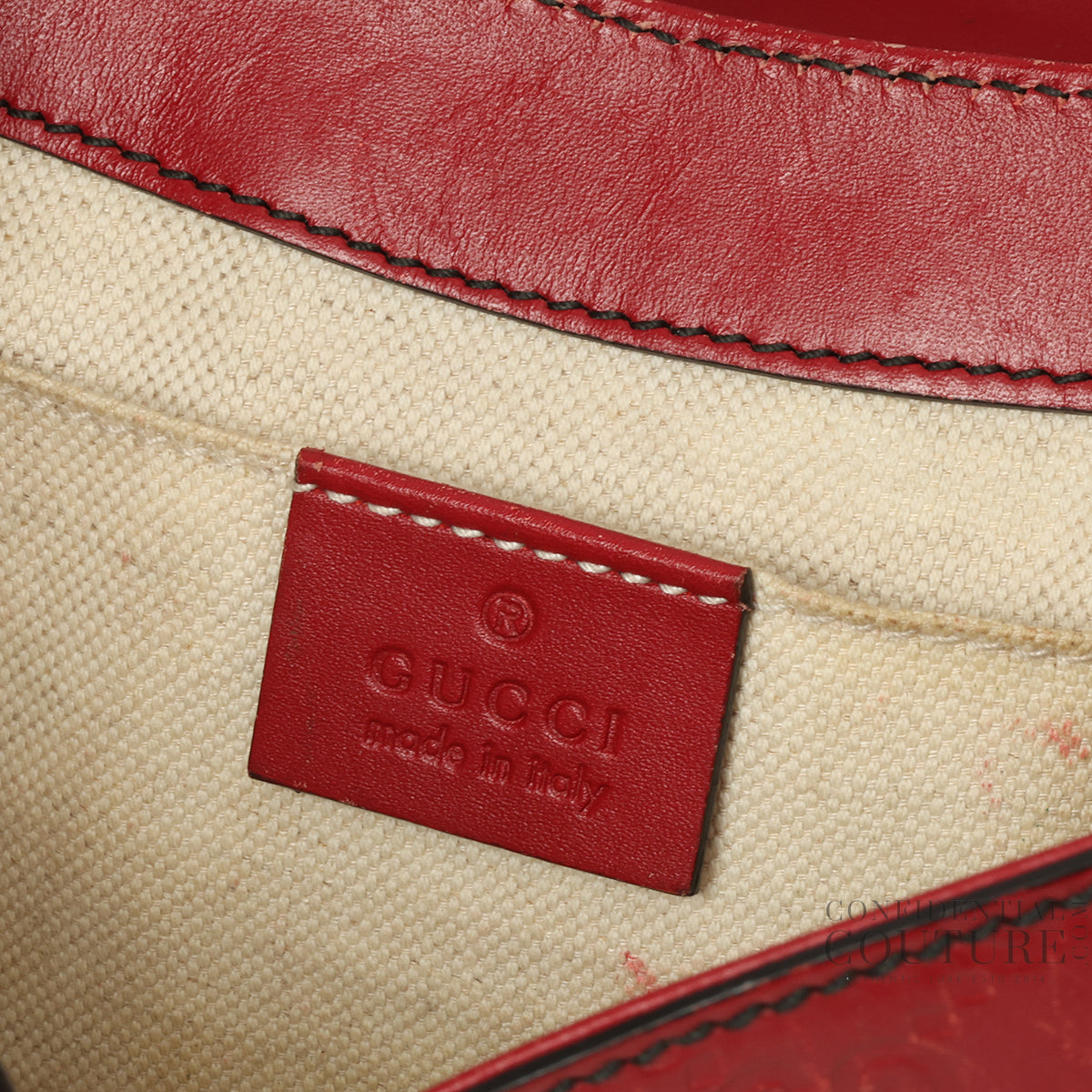 Guccissima Mini Emily Red Monogram Embossed Crossbody