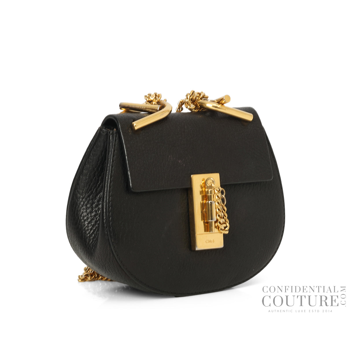 Black Drew Mini Leather Cross Body Bag