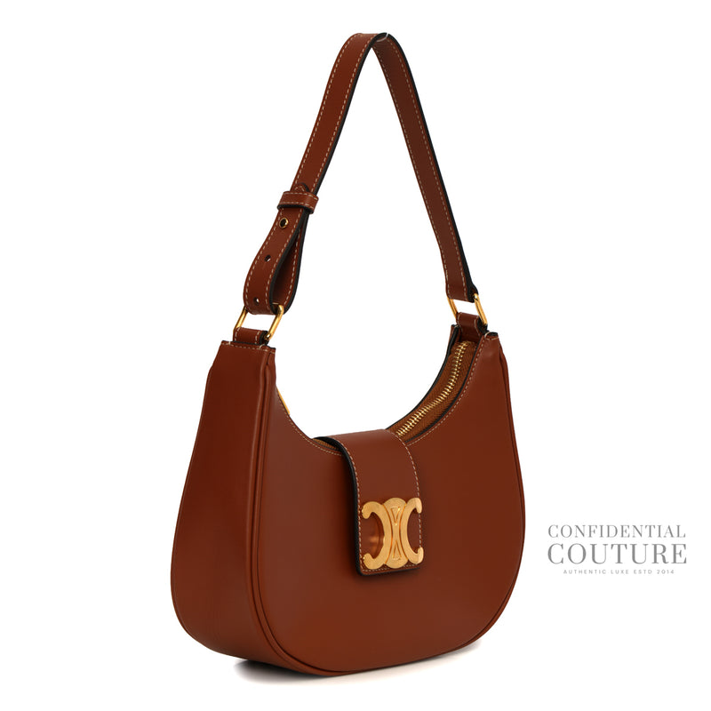 Ava Triomphe Tan Medium Sized Smooth Calfskin