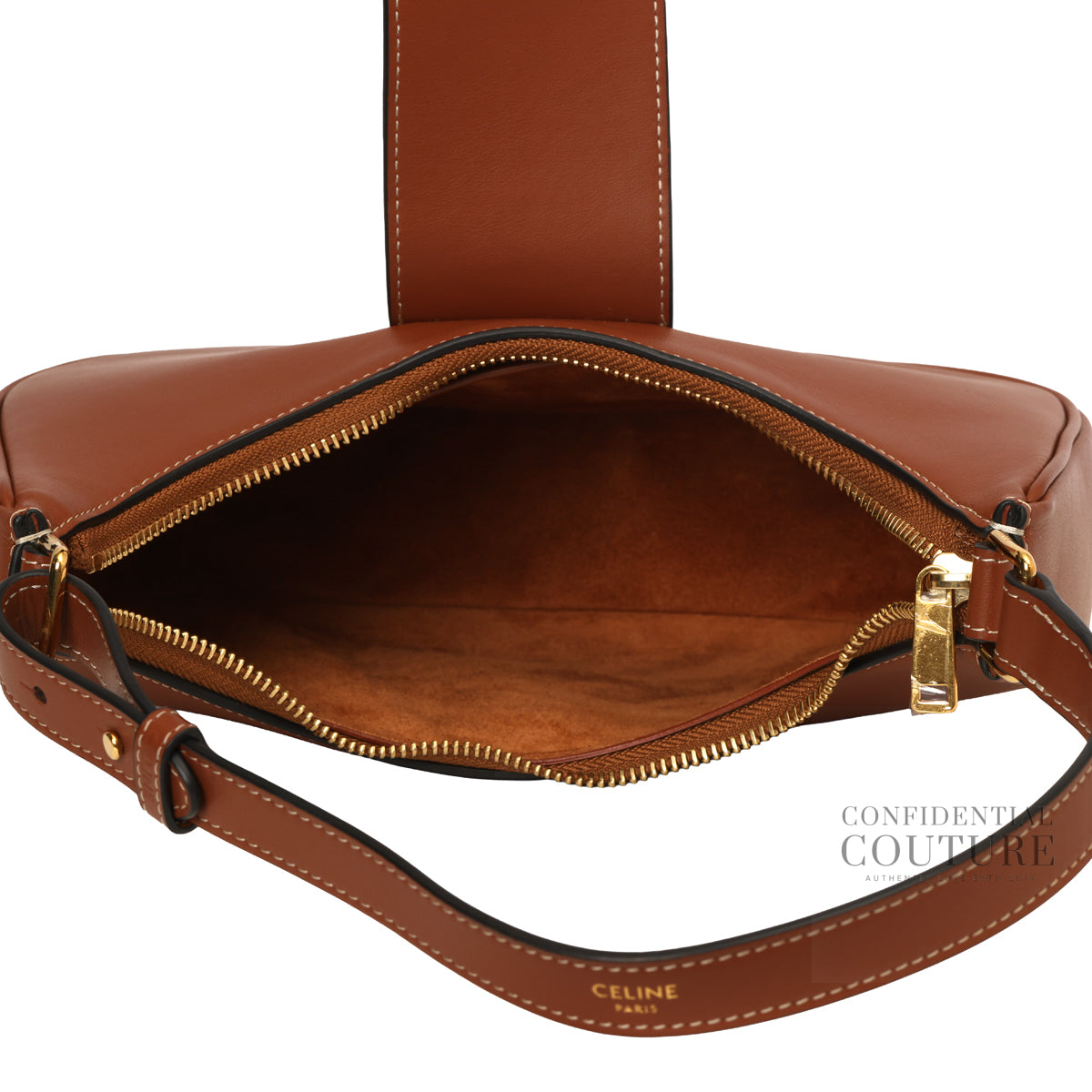 Ava Triomphe Tan Medium Sized Smooth Calfskin