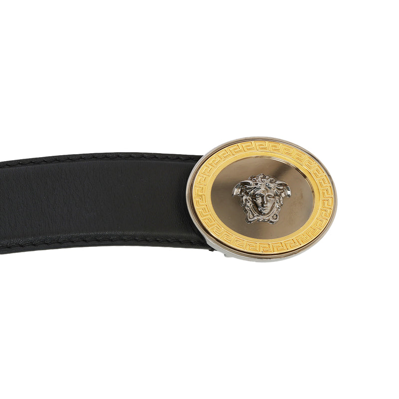 Versace la medusa black leather belt 32 price