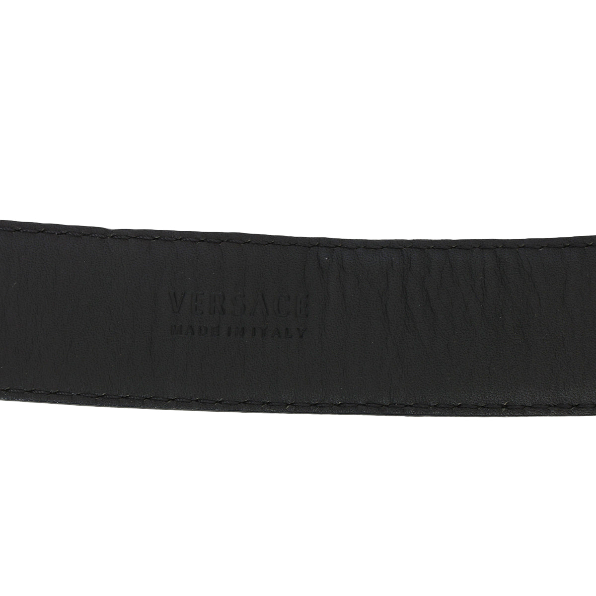 La Medusa Black Leather Belt- 32