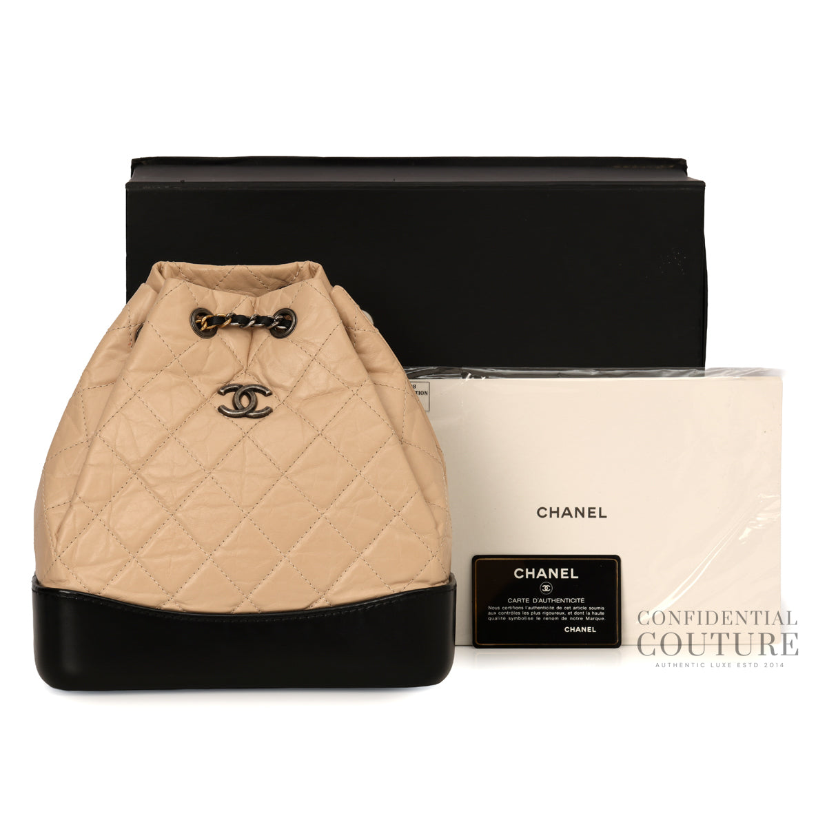 Nude/Black Small Gabrielle Backpack