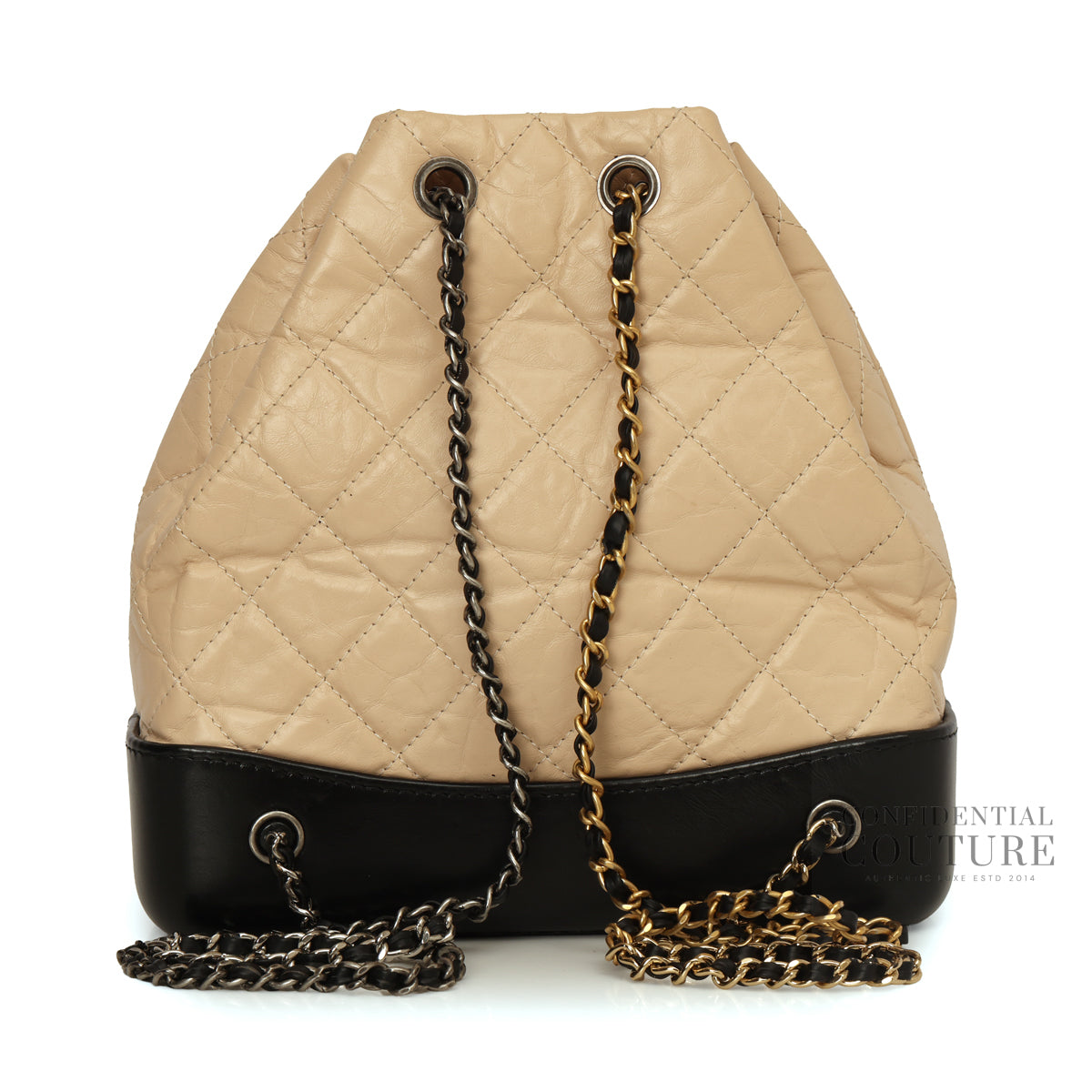 Nude/Black Small Gabrielle Backpack