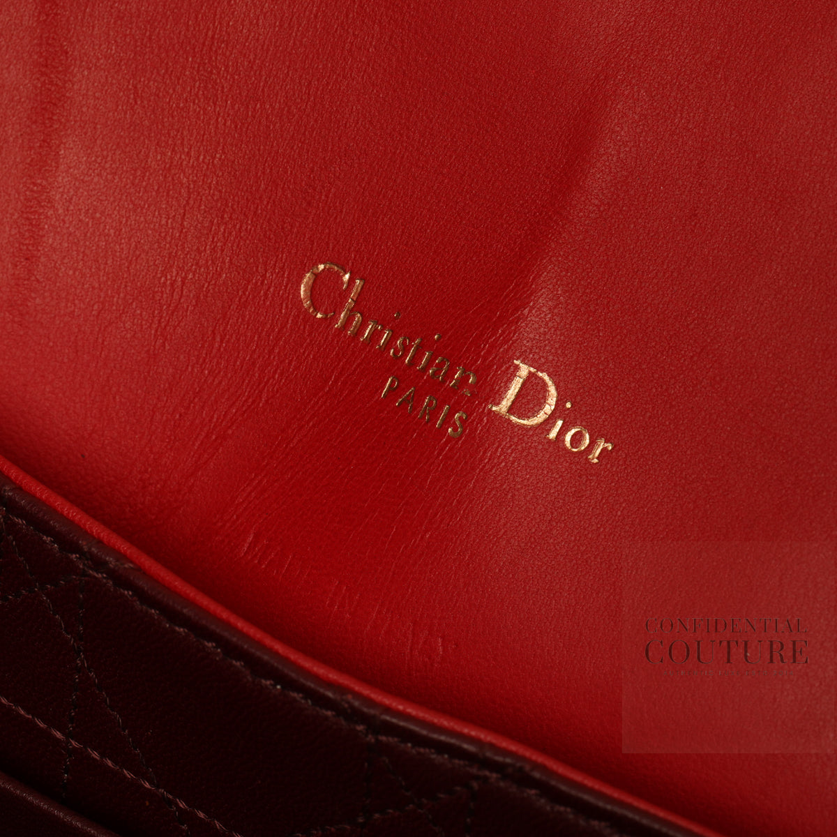 Red Cannage Quilted Lambskin Leather Miss Dior Large Flap Bag