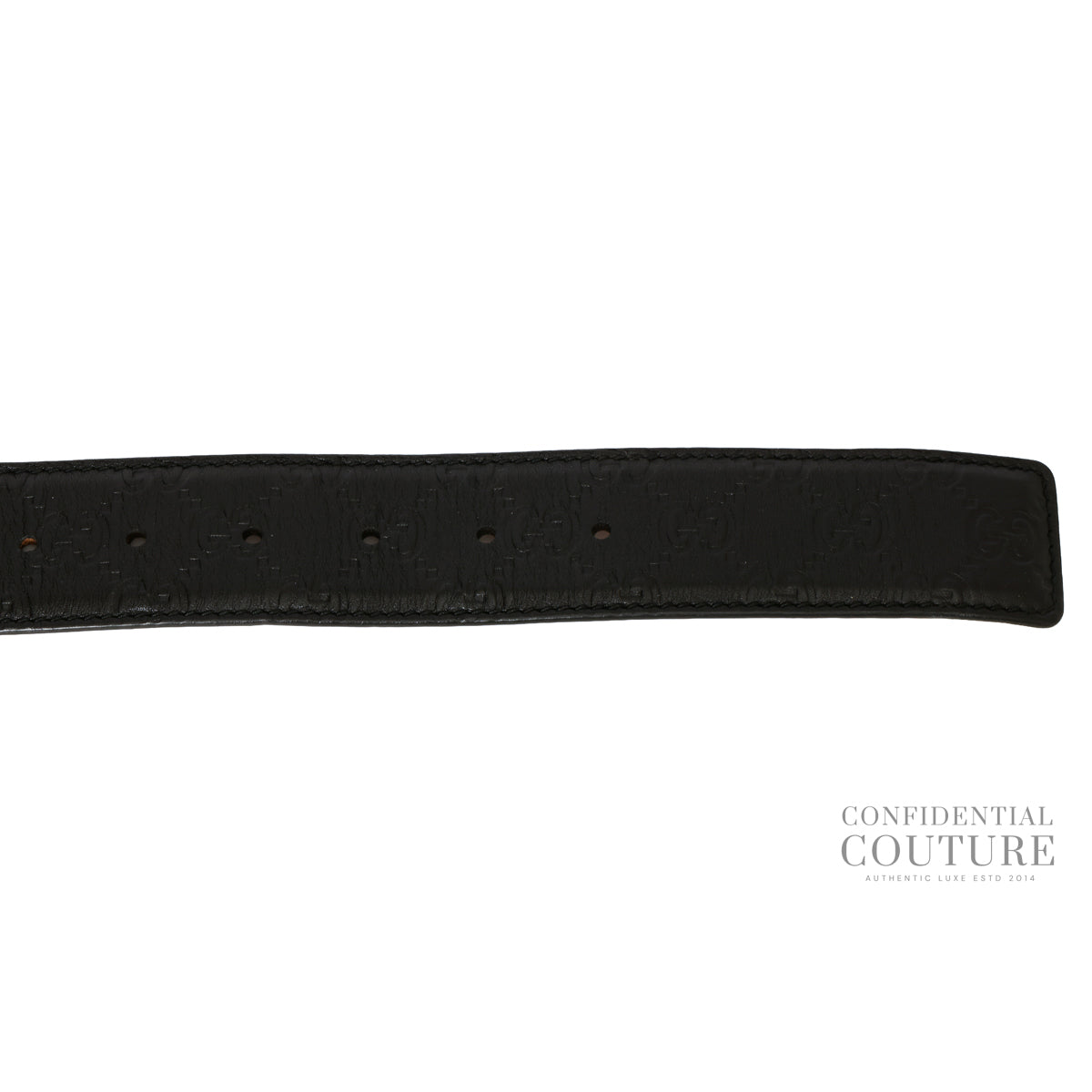 Black GG Guccisima Leather Belt- 38