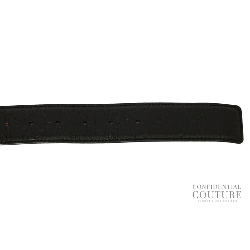 Black GG Guccisima Leather Belt- 38"