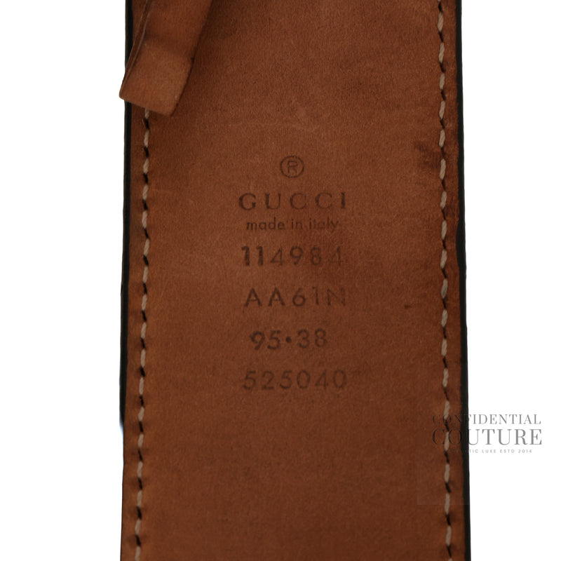 Black GG Guccisima Leather Belt- 38"