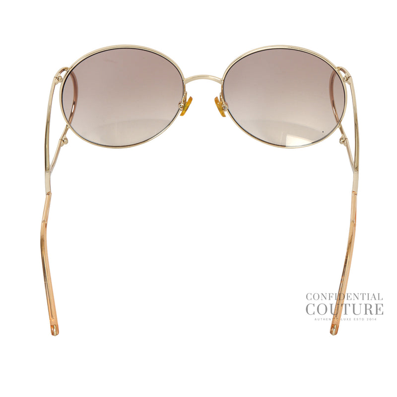 Women Chloe CE124S Round Light Brown Tone Sunglasses