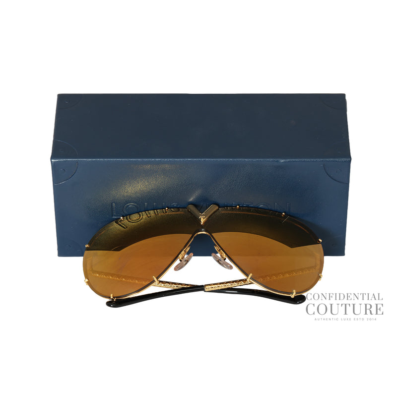 Gold LV Drive Sunglasses