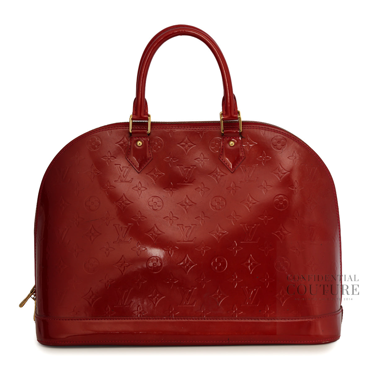 Rouge Fauviste Monogram Vernis Alma GM Bag