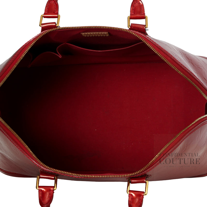 Pre-loved Louis Vuitton Rouge Fauviste Monogram Vernis Alma GM Bag