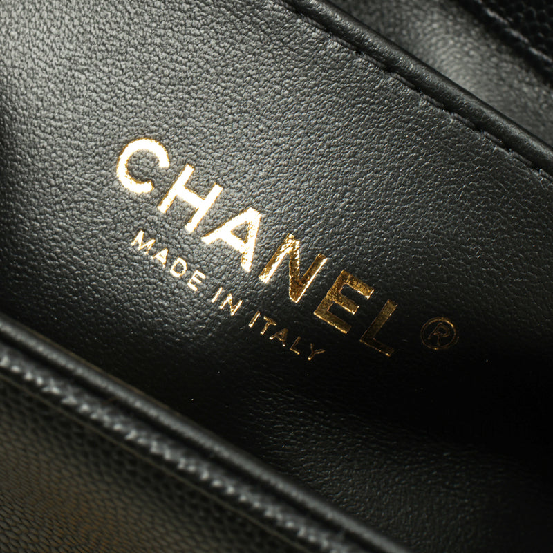 Boy Black Small Grained Calfskin & Gold-Tone Handbag