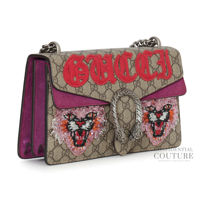 Pre-loved Gucci GG Supreme Angry Cat Dionysus Small Shoulder Bag