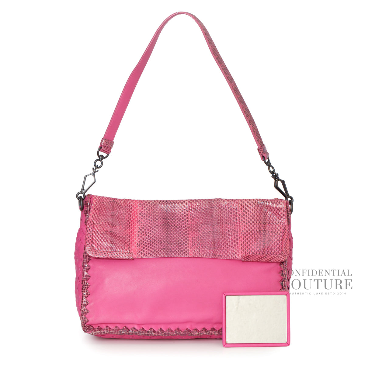 Intrecciato Leather Pink Shoulder Bag
