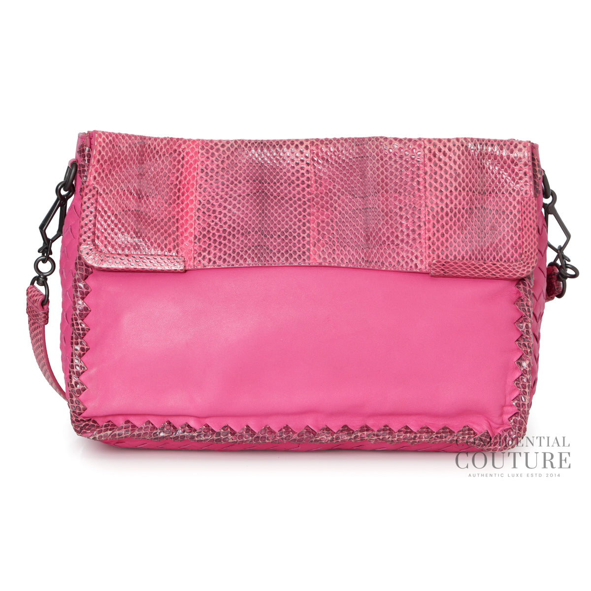 Intrecciato Leather Pink Shoulder Bag