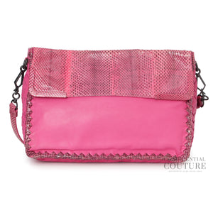 Intrecciato Leather Pink Shoulder Bag