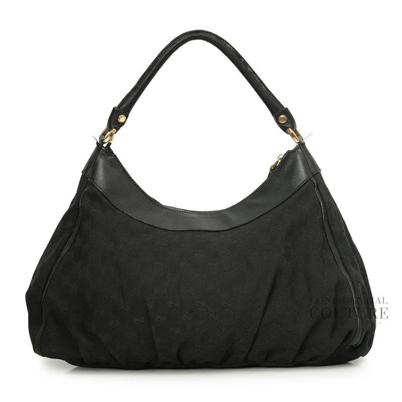 Black Canvas Small D Ring Hobo
