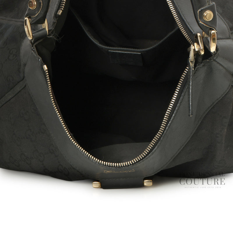 Black Canvas Small D Ring Hobo