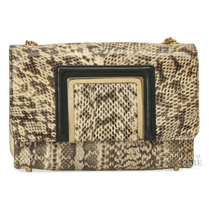 Cream/Black Python Alba Shoulder Bag